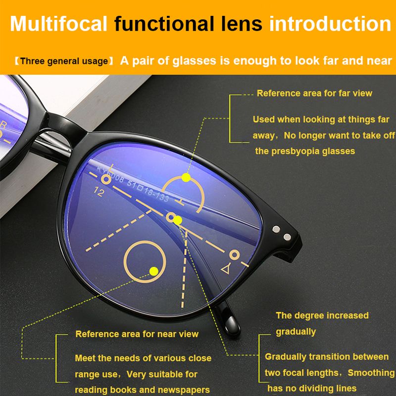 BOYSEEN Anti-Blu-ray Reading Glasses Zoom Glasses 1701
