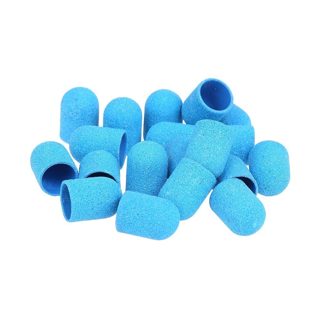 20PCS #120 Grit Nail Drill Bits Sanding Caps With 1 Grip