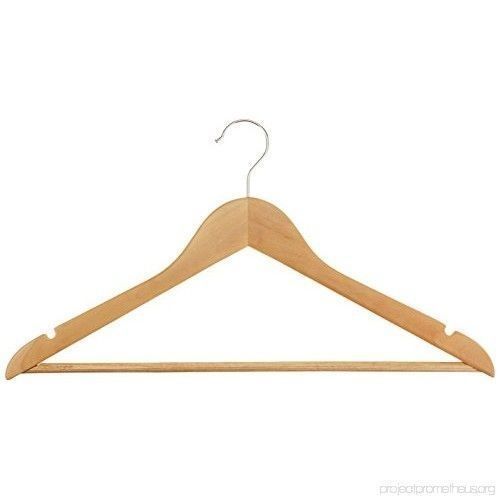 Set Of 10 Solid Wooden Suit Hanger - Brown.