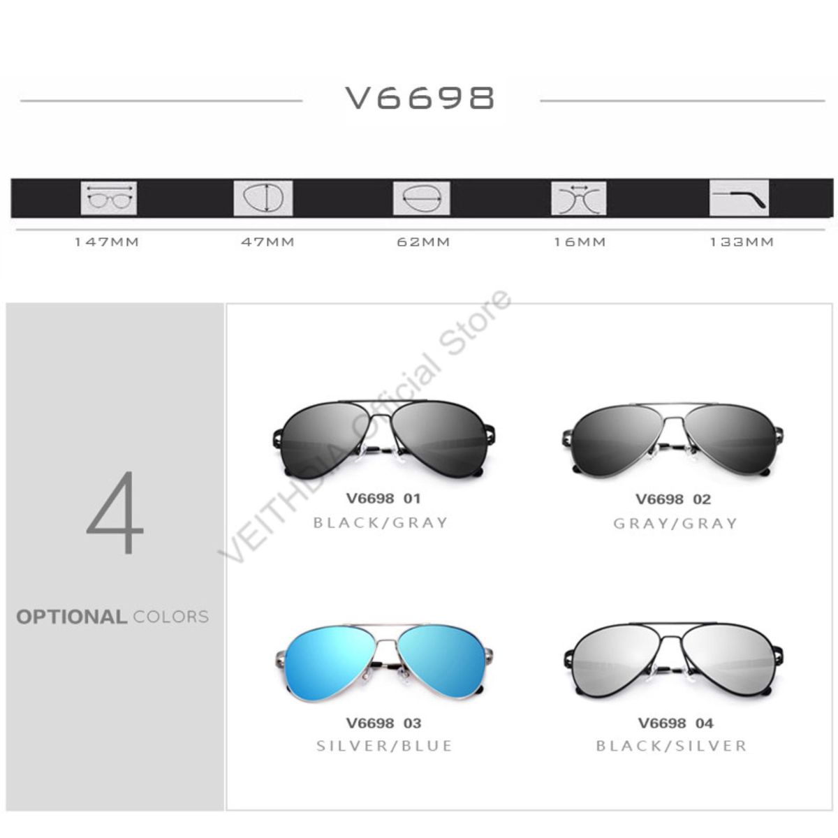 Fashion Brand Unisex Designer Aluminum Men Sun Glasses Polarized Mirror Male Eyewear Sunglasses For Women Men 6698 - Intl   XXZ-Z