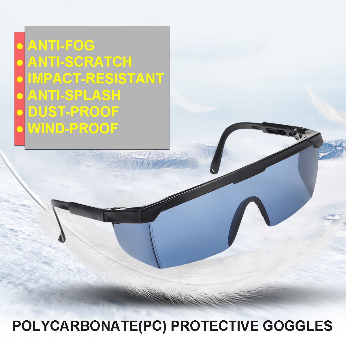 Black Frame Gray Lens Electric Grinding Protective Glasses