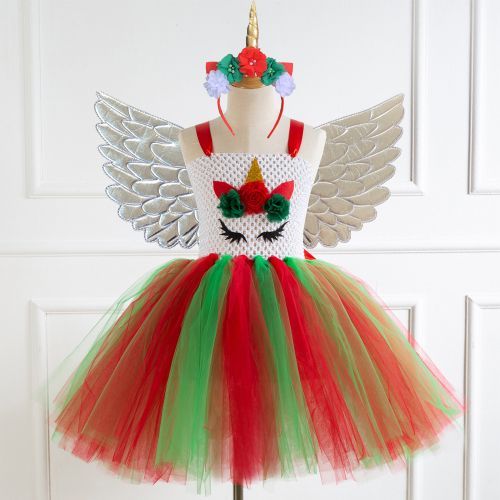 Girls Princess Dress [Cartoon Unicorn*Free Wings]-3346