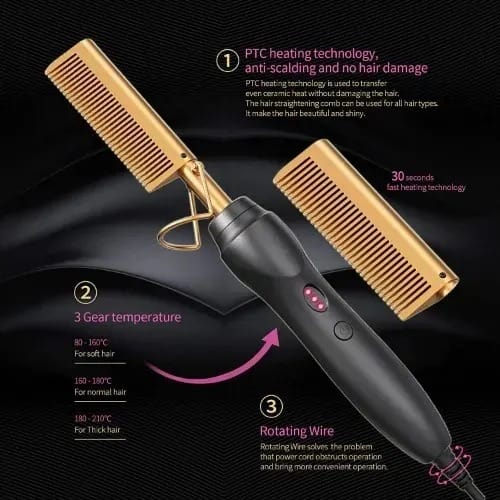 Electric Hot Hair Straightening Comb - 42w