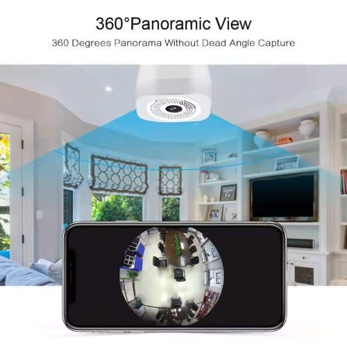 360 Degree Motion Recording WiFi Bulb Panoramic Surveillance Camera