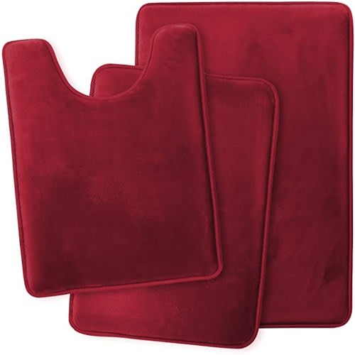 3pcs Bathroom/toilet Mat/rug - Red
