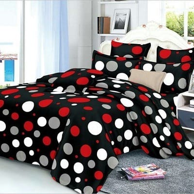 Porka Dot Design Bedsheet And Pillowcases