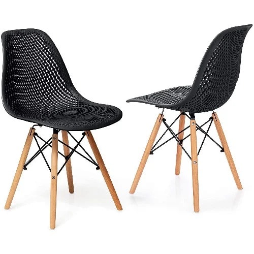 Eames Inspired - Chairs - Set Of 2 - Black