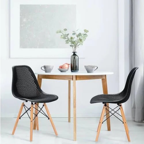Eames Inspired - Chairs - Set Of 2 - Black