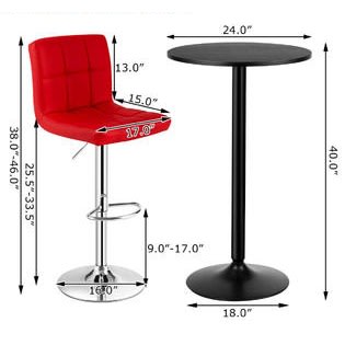 Costway 3 Pieces Bar Table Set