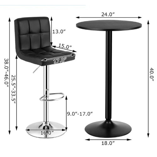 Bar Table Set - 3 Pieces Set