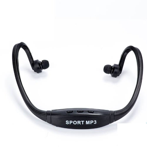 Wireless Headset - S9 Sports Mp3 Rear-mounted Card Headphone - Black