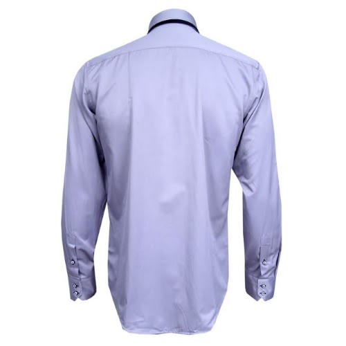 Double Collar Men's Shirt - Ash & Black - Msht-4149