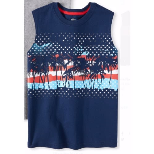 Americana Boys Sleeveless Muscle Tee.