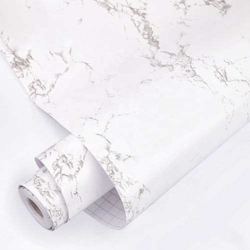 Marble Waterproof Pvc Self Adhesive Wallpaper - White