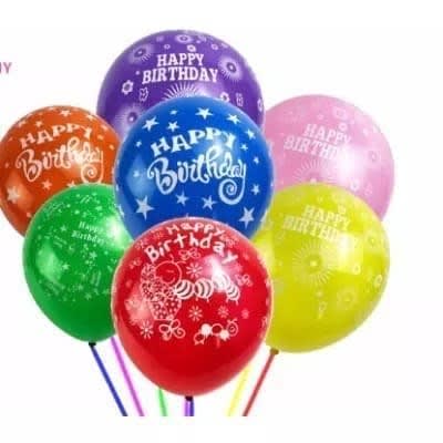Happy Birthday Party Balloon - Multicolour - Pack Of 10