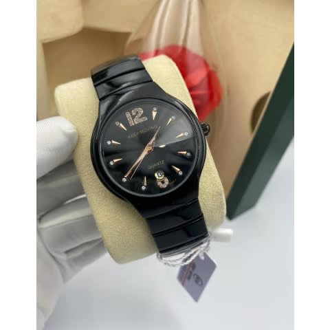 Men's Ceramics Bracelet Strap Wrist Watch - Black