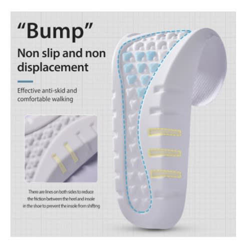 Unisex Memory Foam Insoles For Sports Shoes - 1 Pair White