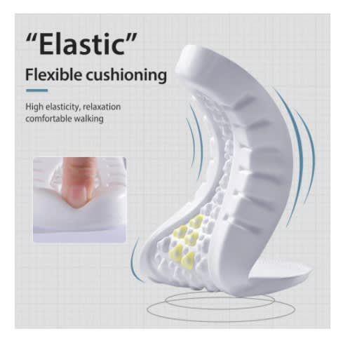 Unisex Memory Foam Insoles For Sports Shoes - 1 Pair White