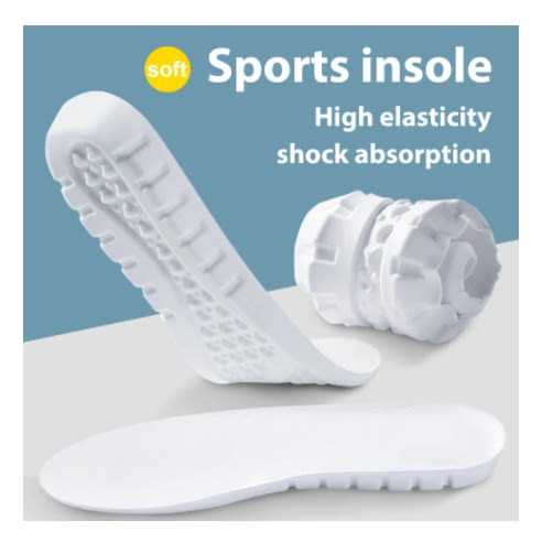Unisex Memory Foam Insoles For Sports Shoes - 1 Pair White
