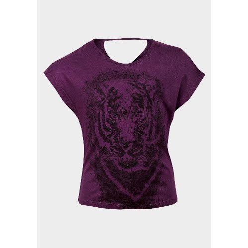Girls Tiger Print Purple Top