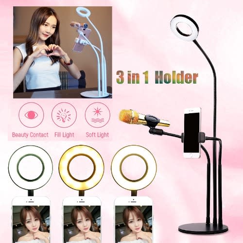 Selfie Ring Light With Flexible Mobile Phone Holder