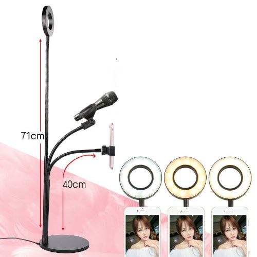 Selfie Ring Light With Flexible Mobile Phone Holder