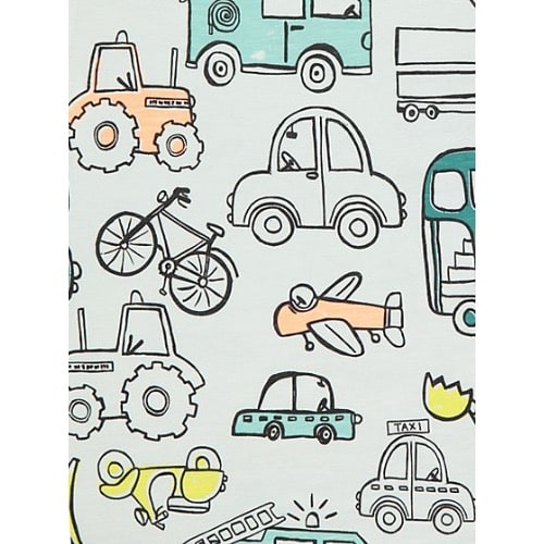 White Vehicle Printed Top