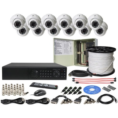 12 Cctv Camera Security System With 2 Tb Hdd, 300m Rg59 Cable, Bnc & Power Connector