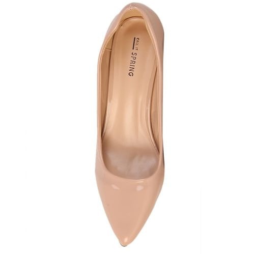 Women's Mid-low Heel Court Shoe - Nude
