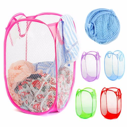 Foldable Mesh Laundry Basket - 6 Pieces - Multicolour