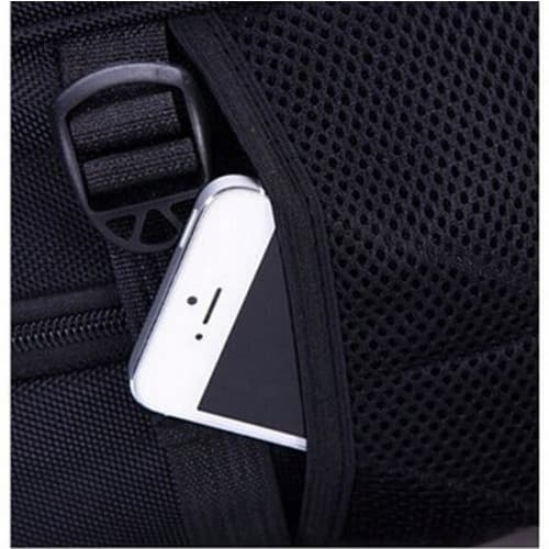 Multi Compartment Water Resistant Backpack + Laptop Sleeve Pouch - Black