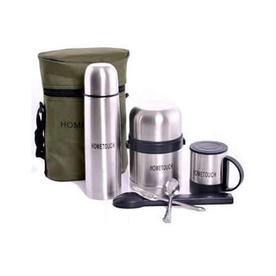 5 Pcs Stainless Steel Food Flasks- Silver