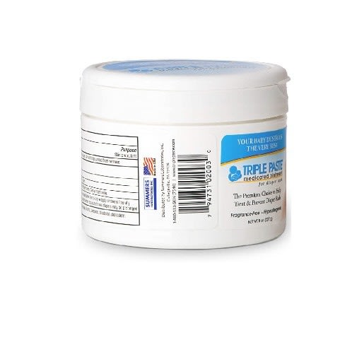 Triple Paste Medicated Ointment For Diaper Rash, 8-ounce- White