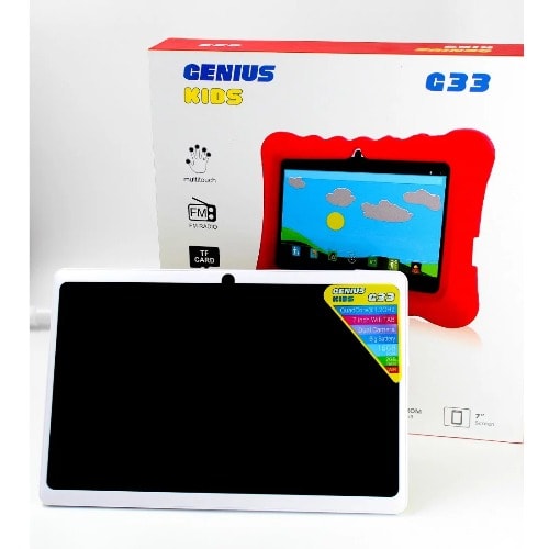 Educational Kids Tablet - 16GB ROM - 2GB RAM - (Pre-installed Apps, Games, Cartoons) - Orange Pouch