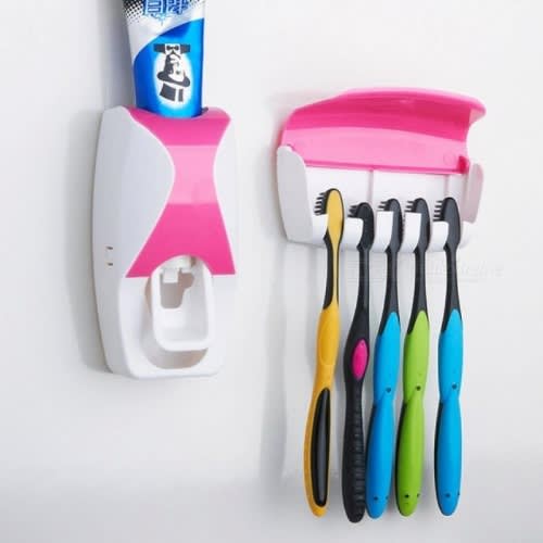 Toothpaste Dispenser And Toothbrush Holder