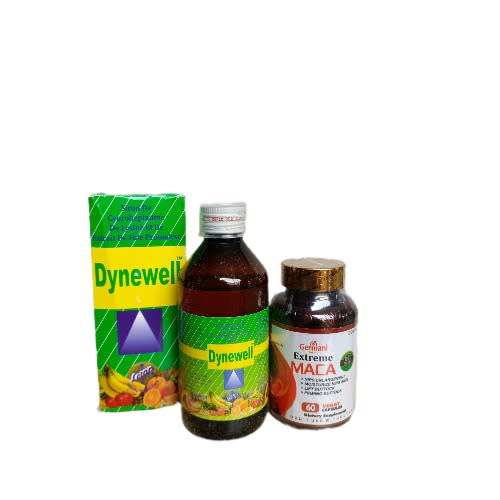 Extreme Maca Hip Enlargement Supplement 60 Capsules & Dynewell Weight Gain Syrup - 250ml