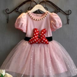 Shortsleeve Bow Dress - Pink