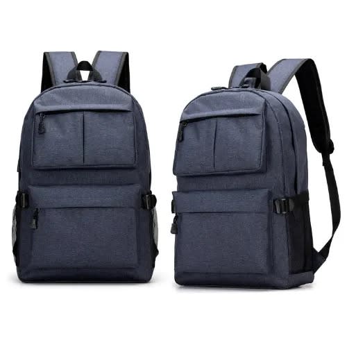 Anti-theft Travel Backpack Usb Charging Laptop Bag - Blue