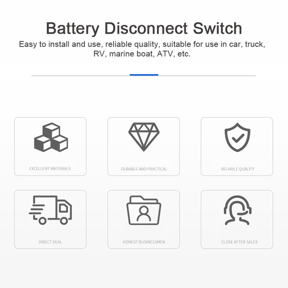 Battery Disconnect Switch With Lock-Out Plate Fixed Handle