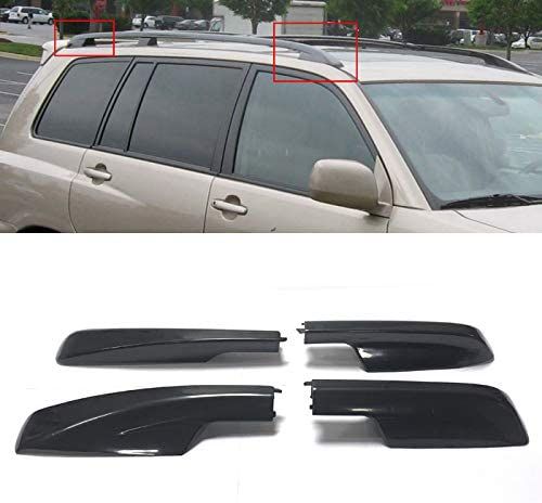 4Pcs Black Roof Rack Cover Rail End Shell For Toyota