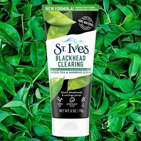 Blackhead Clearing Face Scrub Clears Blackheads & Unclogs Pores Green Tea & Bamboo