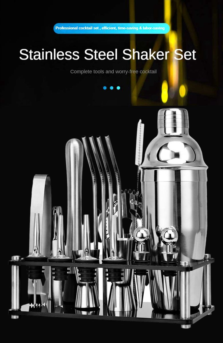 18In1 Shaker Cocktail Set Bar Tools Barman Bartender Mojito