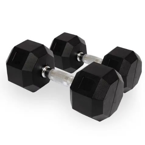 10kg Rubber Hex Dumbbell Pair - 20kg Total