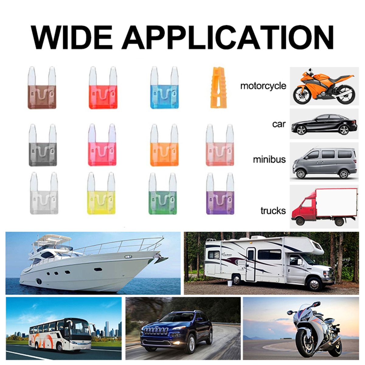 150pcs Assortment Car Mini Blade Fuses 2A, 3A, 5A, 7A, 10A,