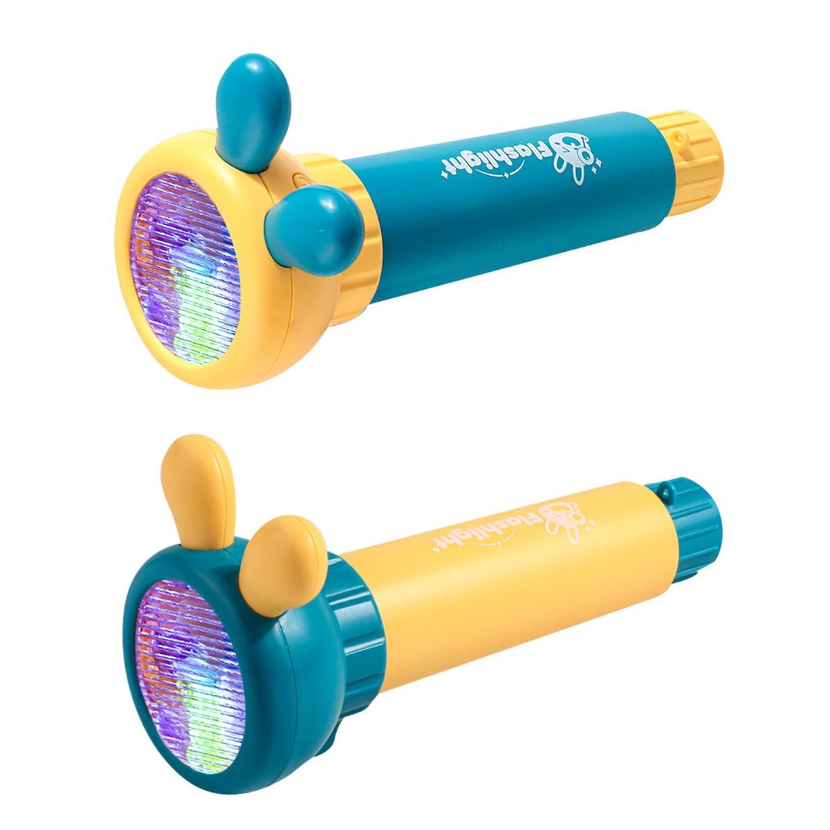 Kaleidoscope Toys for Kids Kaleidoscope Flashlight Toy Educational Fun Cyan