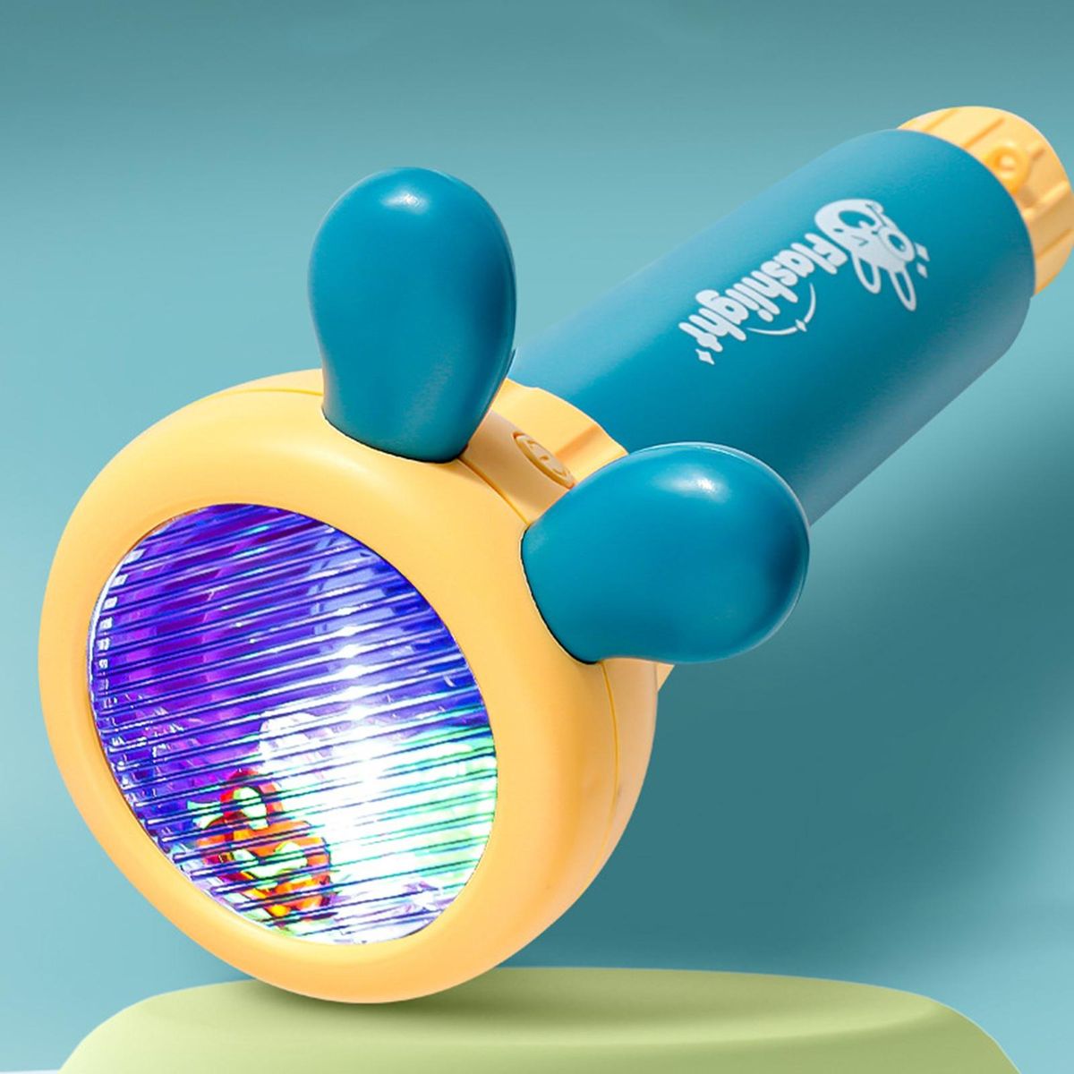 Kaleidoscope Toys for Kids Kaleidoscope Flashlight Toy Educational Fun Cyan