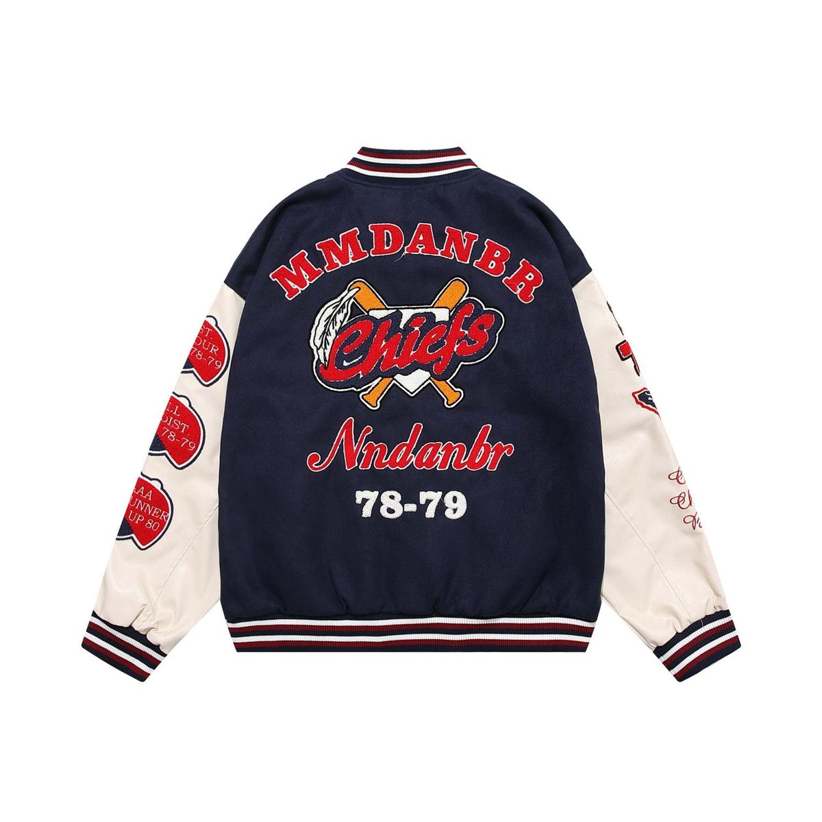 American High Street Color Block Letter Towel Embroidery Thickened Baseball Jacket Men's INS Winter