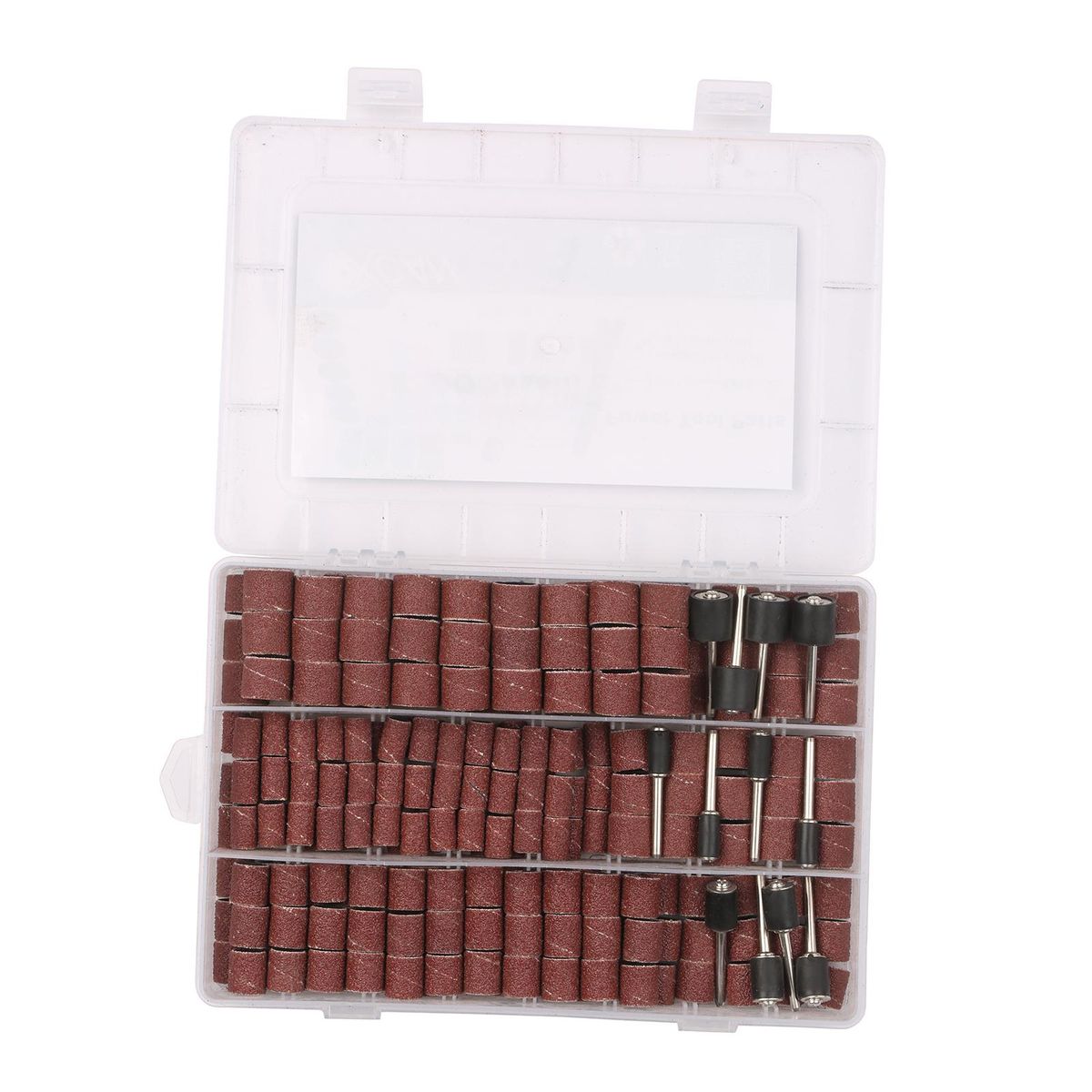 252 Pieces Drum Sander Set Sanding Drum Kit with Free Box Including 240 Pieces Drum Sander Sanding Sleeves and 12 Pieces Drum Mandrels Rotary Tool 1/8inch 3/8inch 1/2inch