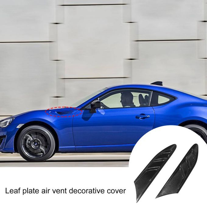 2Pcs Self-adhesive Carbon Fiber Car Side Fender Fin-Black