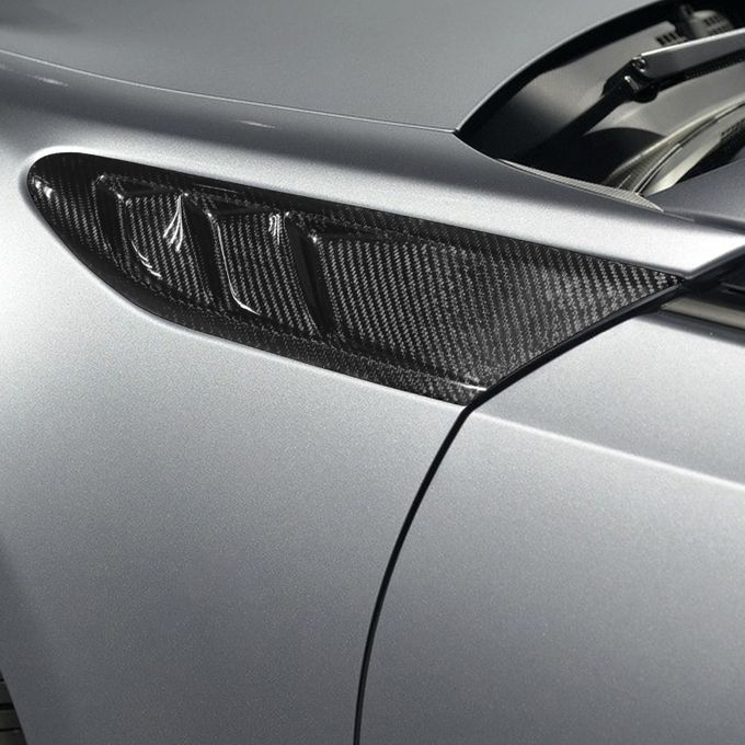 2Pcs Self-adhesive Carbon Fiber Car Side Fender Fin-Black